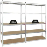 Proregal Mega Deal 2x Schwerlastregal Giant Ragnar HxBxT 200 x 120 x 50 cm Fachlast 175 kg Verzinkt