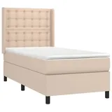 vidaXL Boxspringbett mit Matratze & LED Cappuccino-Braun 100x200cm