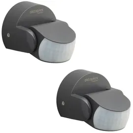 oktaplex motion Oktaplex Bea 2er Set IP65 schwenkbar 180° PIR-Sensor 12m Reichweite anthrazit