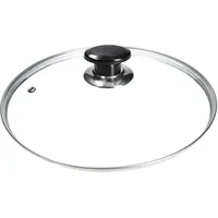 LUTH Premium Profi Parts Glasdeckel universal mit Knopfgriff und Edelstahlschutzrand für Töpfe Pfannen (160mm) - LUTH Premium Profi Parts