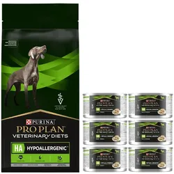 PURINA Veterinary PVD HA Hypoallergenic Dog 11kg + PURINA Veterinary 6x195g