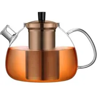 Teekanne Glas Borosilikat Teebereiter Edelstahl 1500ml Bronze-1500ml