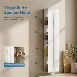 doporro Regal Schmal Weiß 4 Etagen, Schlankes Regal Badezimmer 90 x 20 x 9 cm, Badezimmer Regal aus Metall, Duschregal Wandregal zum Bohren für Dusche & Bad, Reglo-16