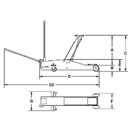 RODCRAFT Wagenheber Stahl 145-490 mm schwarz/silber