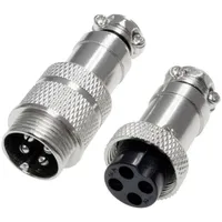 Pollin 453562 Rundsteckverbinder Stecker, Buchse Gesamtpolzahl: 4 1 Set