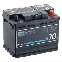 Ective DC 70 AGM Versorgungsbatterie 17,5 x 19 cm Schwarz