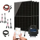 SUNOVA - Balkonkraftwerk 1720W Komplettset mit 4 x 430W Bifazial Module Glas-Glas der Marke Sunova Solar, Steckdose, APsystems Wechselrichter, 5 Meter Schutzkontakt-, 4 x 2 Meter DC-Kabel, 2 x Adap...