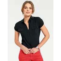 Heine Klassische Bluse Hemdbluse schwarz 44