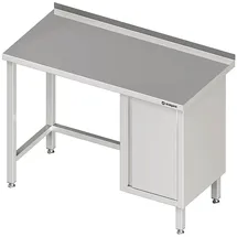 Stalgast Arbeitstisch ohne Grundboden, 1600x600x850 mm, mit Flügeltürschrank rechts, mit Aufkantung, verschweißt