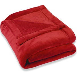 CelinaTex Flauschige Kuscheldecke 150 x 200 cm rot Decke Sofa warm Wohndecke weich Mikrofaser Fleece Oeko-TEX Montreal