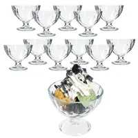 Mambocat 12x DIAMOND Eisbecher mit Fuß 220ml klar bauchige