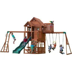 Backyard Discovery Skyfort II Spielturm mit Rutsche, Schaukel One Size