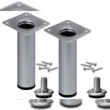 Möbelfuss Sofafuß Tischbein 30mm - Rund Chrom Matt Höhe 25 cm