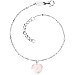 Silberarmband ENGELSRUFER "With Love - Herzensangelegenheit, ERB-HEART-RQ", bunt (silberfarben, rosa, rosa), Armbänder, Damen, Silber 925 (Sterlingsilber), mit Rosenquarz