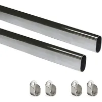 Emuca - Kit ovale Korpusschienen 30x15mm Länge 0,75m mit
