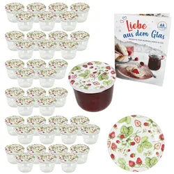 40er Set Sturzglas 230ml Einmachglas Wald-Erdbeere Deckel DiamantZucker-Rezept