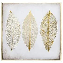 Atmosphera - Kunstdruck Goldene Blätter" gerahmt 58 × 58 cm - Gold