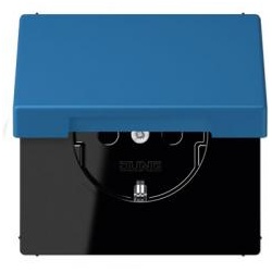 SCHUKO® Steckdose mit Klappdeckel (bleu céruléen 31)