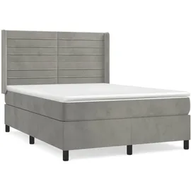 vidaXL Boxspringbett 140 x 200 cm Hellgrau