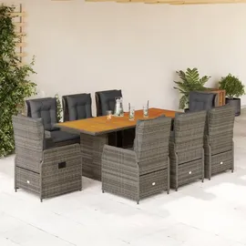 vidaXL Garten-Essgruppe 9-tlg. Grau