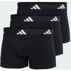adidas Active Flex Cotton Trunk Boxershorts Schwarz / Weiß L 3er Pack