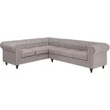 Beliani Ecksofa Beige rechtsseitig Chesterfield