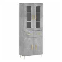 VidaXL Highboard Betongrau 69,5x34x180 cm Holzwerkstoff