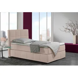 Boxspringbett INOSIGN "Casano", beige, B:112cm L:215cm, Strukturstoff-Bezug (100% Polyester), Komplettbetten, Boxspringbett, mit feiner Steppung, in 3 Matratzenarten, 2 Härtegraden und 5 Farben