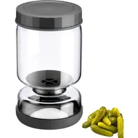 Westmark Abtropfglas mit Zwei-Kammer-System, auslaufsicher, 21412260 – Multifunktionales Einlegeglas