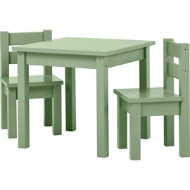 Hoppekids Kindersitzgruppe »MADS Kindersitzgruppe«, (Set, 4 tlg., 1 Tisch, 3 Stühle), in vielen Farben, mit drei Stühlen, grün