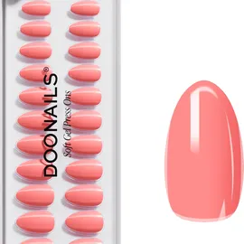 doonails Soft Gel Press Ons Short Almond Peach Please - pink