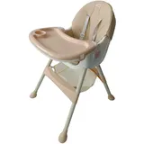 BDW - 4in1 Baby Stuhl - Hochstuhl Baby - ab 6 Monaten - Kinderstuhl mit Fußstütze, Gurt, Tisch - Kindersessel - Kinderhochstuhl, Hochstuhl Baby mit Liegefunktion, Babystuhl Klappbar - Beige