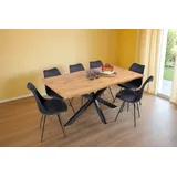 möbelliebling Esstisch Baumkante Holz-Optik Wildeiche 160 x 85 Spider-Gestell schwarz JOSY
