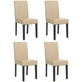 MCW Esszimmerstuhl Littau Leder creme 4er Set