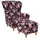 Supellex Ohrensessel Sofia Samt-Velours 70 x 100 x 80 cm Rosen mit Hocker