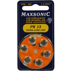 Batterie für Hörgeräte Maxsonic Pr 13 6 ST