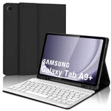 WAVATA Tastatur für Samsung Galaxy Tab A9 Plus 2023 11 Zoll, Samsung Tab A9 Plus Hülle mit Tastatur Magnetische Abnehmbarer QWERTZ Layout, Schwarz