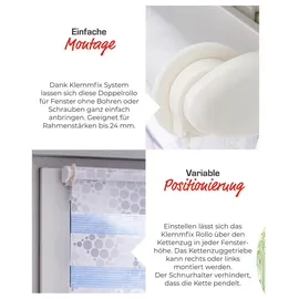GARESA Doppelrollo Kreise 85 x 150 cm grau/weiß