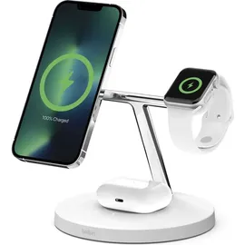 Belkin BoostCharge Pro Drahtloses 3-in-1-Ladegerät mit MagSafe 15W weiß (WIZ017vfWH)