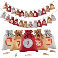 Luxuskollektion Adventskalender zum Befüllen Jutesäckchen 24er Set Geschenksäckchen Kinder