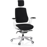 HJH Office Bürostuhl SPEKTRE Stoff Weiß/Schwarz ergonomischer Drehstuhl mit Verstellbarer Rückenlehne