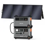 OSCAL 7200 Wh Tragbare Powerstation 6000W Solargenerator mit 1 * 400W Solarpanel, Modular Erweiterbar auf 57.6kWh, Solarstromerzeuger LiFePO4 Akku Notstromaggregat für Haus/Camping/Notfälle/Wohnmobil