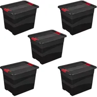 KEEEPER Transportbehälter eckhart 39,5 x 29,5 x 30 cm 5-tlg. rot|schwarz