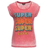 Queen Kerosin Enzym Wash T-Shirt Super Cutie in rot | Gr.: S