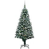 vidaXL Künstlicher Weihnachtsbaum mit LEDs Kugeln Zapfen 240 cm