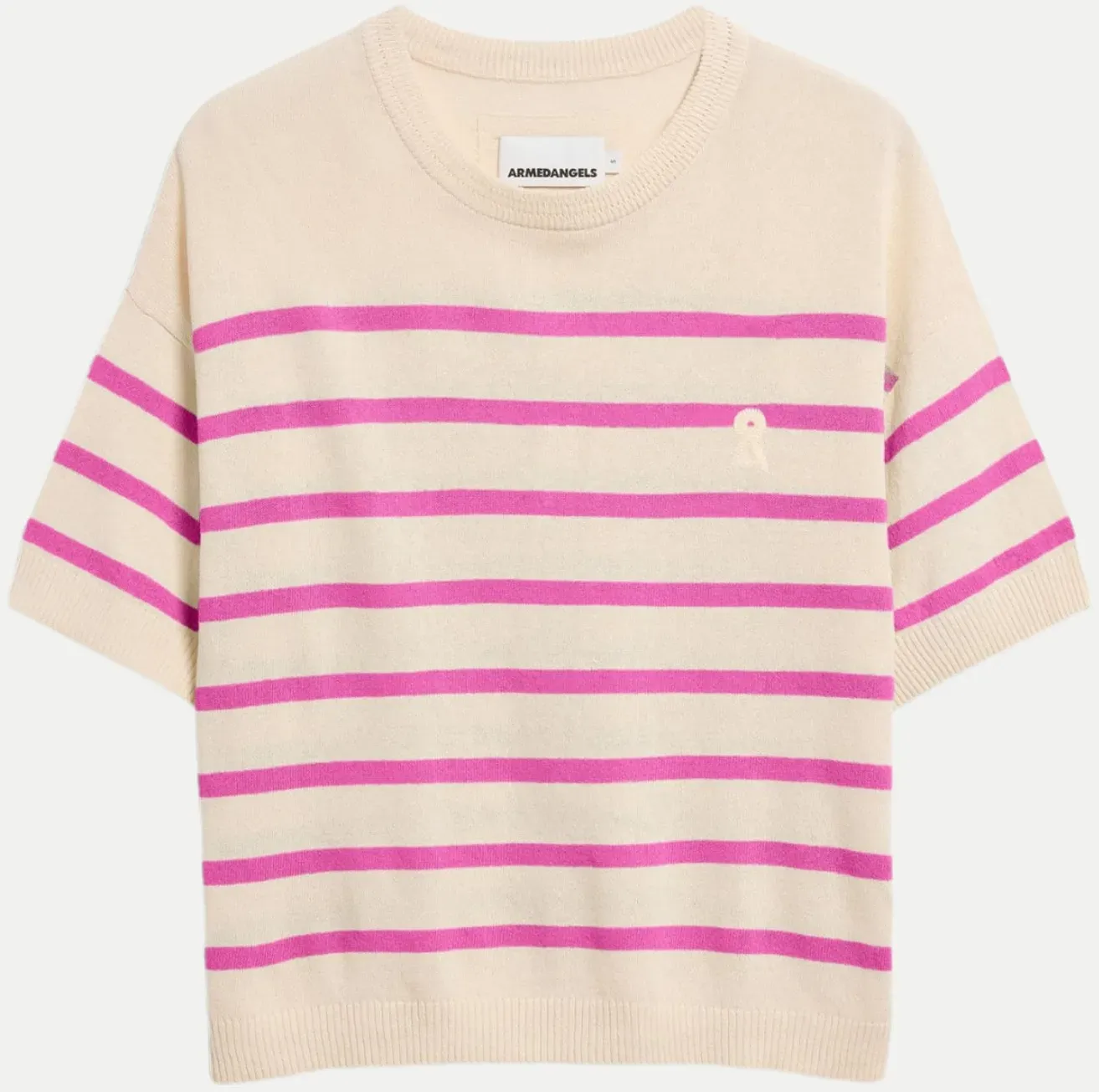Gestreifter Leinen-Mix Pullover Beige XL