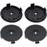 4 Nabenkappen Ø 56,0 mm - 53,0 mm / flach gelocht schwarz