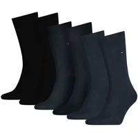 TOMMY HILFIGER Herren Socken, 6er Pack - Classic, Strümpfe, einfarbig Schwarz/Dunkelblau/Blau 39-42