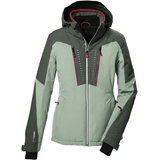 killtec Damen Skijacke/Funktionsjacke mit abzippbarer Kapuze, Schneefang und Unterarmventilation KSW 53 WMN SKI JCKT, hell stahlmint, 40, 41975-000