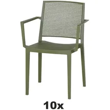 Siena Garden Urban Lights Stapelsessel 56 x 56 x 80 cm olive 10 St.